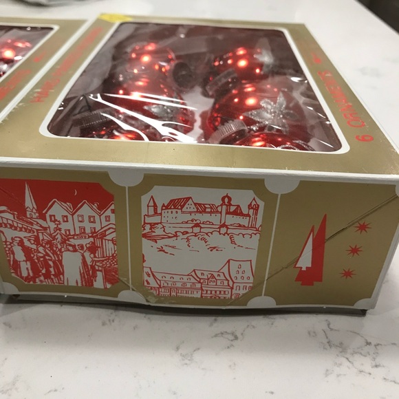 Vintage 3 Boxes Red and Blue Mercury Glass Christmas Ornaments - Picture 4 of 13